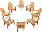 THOEOE Stackable Adirondack Chair Set of 8, HDPE All-Weather Fire Pit Chair | by THOEOE