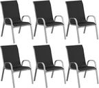 Amopatio Patio Chairs Set of 6, Stackable Outdoor Dining Chairs by Amopatio