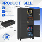 GAIOUS 74” Tall Metal Garage Storage Cabinet - Image 3