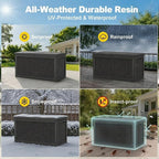 320 Gallon Outdoor Storage Box Resin Deck Box All Weather Waterproof Large - Image 3