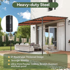 Aoxun 10x12 Lean-to Gazebo, Sloped Pergola Porch Canopy Awning - Image 6
