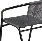 Flash Furniture Lila Modern Rattan Indoor/Outdoor Stackable Dining Chairs - Image 12