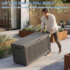 Outdoor Storage Box 100 Gallon Waterproof Resin Deck Boxes Black | UV-Resistant - Image 5