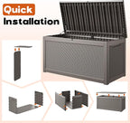 Outdoor Deck Storage Box, Resin Deck Boxes Indoor and outdoor, Waterproof - Image 7