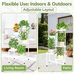 iDavosic.ly Plant Stand Indoor Outdoor, 5 Tier Metal Corner Shelf, Folding - Image 6