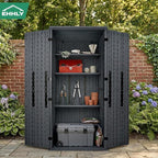 EHHLY Heavy Duty Tall Storage Cabinet Outdoor Weatherproof, 28 Cuft Garage - Image 7