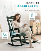 Oversized Outdoor Rocking Chairs Set of 4, 380lbs Heavy-Duty Large Patio Rocker - Image 4