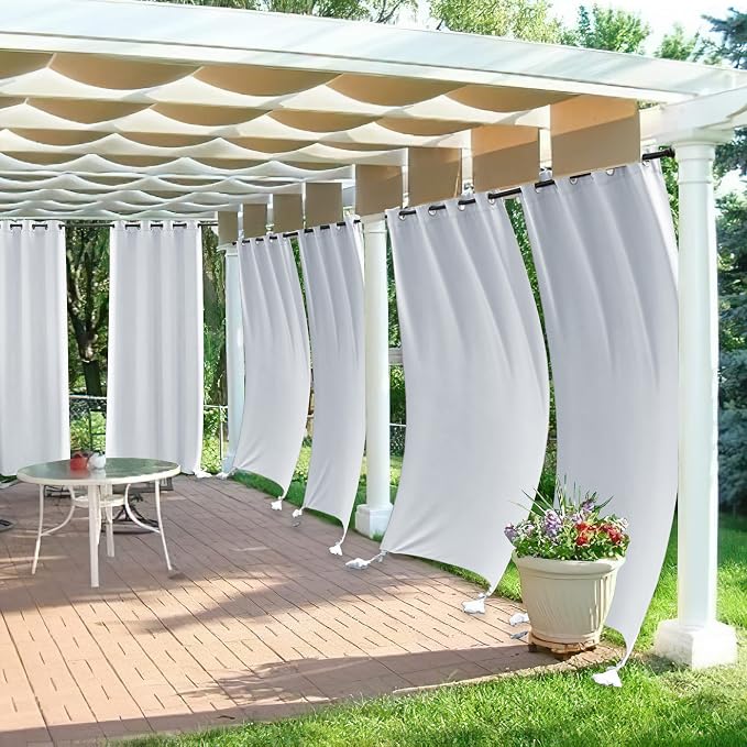 RYB HOME Outdoor Curtains for Patio Waterproof, Windproof - Image 5
