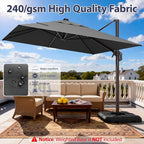 9' X 12' Cantilever Patio Umbrella Rectangle Outdoor Umbrella - Image 6