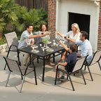 Patio Chairs Set of 6, Stackable Outdoor Dining Chairs - Image 7