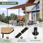Aoxun 10x6 Lean-to Gazebo, Sloped Roof Pergola Porch Canopy Awning - Image 4