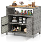 Tangkula Rattan Outdoor Storage Cabinet, Patiojoy Outdoor Cabinet by TANGKULA