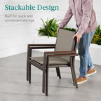 Best Choice Products Set of 2 Stackable Outdoor Textilene Chairs, All-Weather - Image 5
