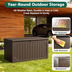 Outdoor Storage Box, 98 Gallon Deck Box, Outdoor Storage Bench, Waterproof - Image 2