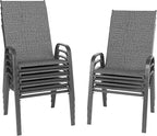 Patio Chairs Set of 8, Stackable Outdoor Dining Chairs by furniture