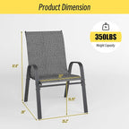 Patio Chairs Set of 6, Stackable Outdoor Dining Chairs Set - Image 3