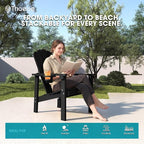 THOEOE Stackable Adirondack Chair Set of 4, HDPE Fire Pit Chairs Set of 4 | - Image 7