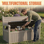Storage Bench Outdoor Deck Box, Lockable Patio Furniture Grey | Waterproof & UV - Image 5