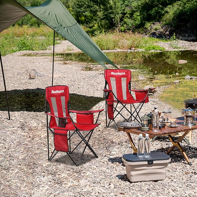 Nazhura 4 Pack Outdoor Camping Chairs Folding/Foldable/Portable - Image 6