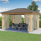 Outdoor Curtains for Patio Waterproof Rod Pocket 4 Pcs 54x95 Inch Taupe | by HolidayIdeas