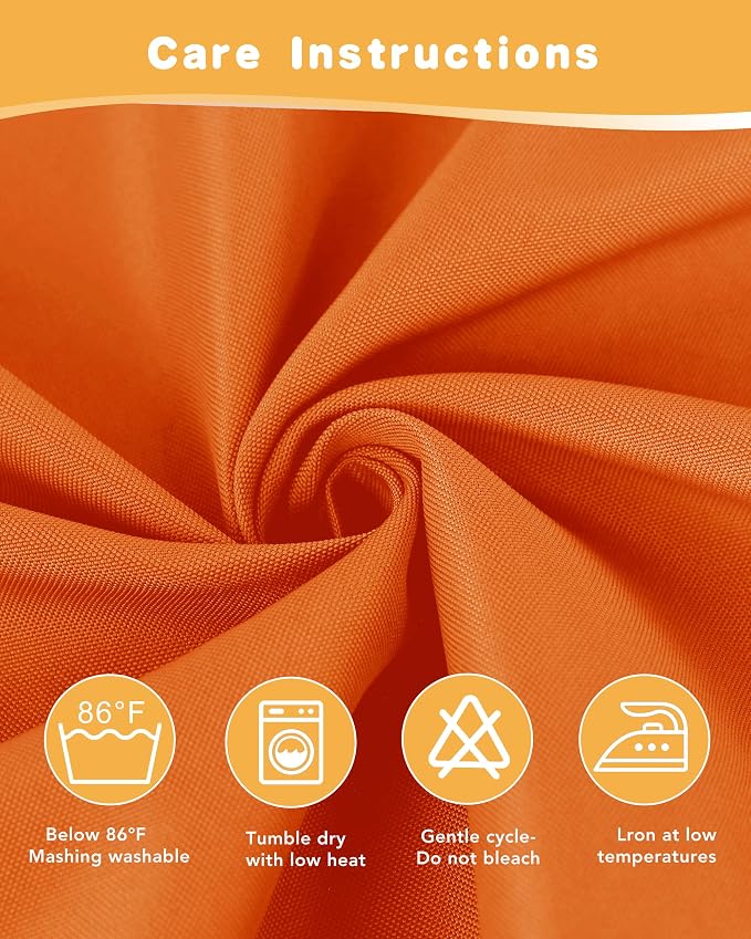 Outdoor Curtains for Patio Waterproof 4 Pcs 54x95 Inch Mecca Orange | Poolside - Image 5