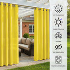 Set of 4 Outdoor Curtains for Patio Waterproof, Breathable Grommet Panels for - Image 5