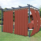Easy-Going Outdoor Patio Curtains 2 Panels, 54x84 inch, Terra Red | Privacy by Easy-Going