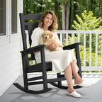 SERWALL Rocking Chair Outdoor, Oversized HDPE Patio Rocking Chairs, Porch Rocker - Image 2