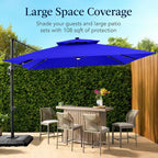 Best Choice Products 9x12ft LED Cantilever Patio Umbrella w/Base Included & - Image 4
