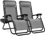 Best Choice Products Set of 2 Adjustable Steel Mesh Zero Gravity Lounge Chair by Unknown