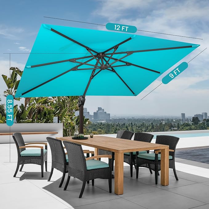 9' X 12' Cantilever Patio Outdoor Umbrella - Image 7