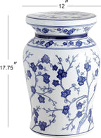 JONATHAN Y Cherry Blossom 18" Ceramic Garden Stool Side Table, Plant Stand - Image 3