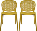 2xhome Set of 2 Patio Dining Chairs | Modern Stackable Outdoor Pool Side Chair by 2xhome