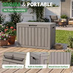 DRATO 55 Gallon Outdoor Storage Box Waterproof, Lockable Resin Deck Boxes | - Image 4