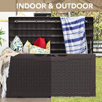 Devoko 100 Gallon Waterproof Resin Deck Box, Large Outdoor Storage Box | Indoor - Image 8