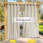 NICETOWN Weighted Curtains for Patio Waterproof W66xL84 Beige 2 Panels | Cabana - Image 7