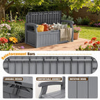 JUMMICO 80 Gallon Resin Outdoor Storage Bench - Image 5