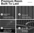 100 Gallon Outdoor Storage Bench, Waterproof Resin Deck Box - Image 4
