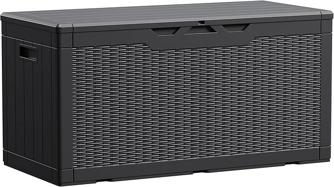 Devoko 100 Gallon Waterproof Resin Deck Box, Large Outdoor Storage Box | Indoor by DEVOKO