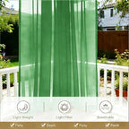 Outdoor Sheer Curtains for Patio Waterproof, 2 Panels Rod Pocket Indoor/Outdoor - Image 5