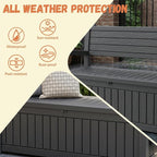 100 Gallon Outdoor Storage Bench, Lockable Patio Storage Bench, - Image 4