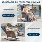 Zero Gravity Patio Rocking Wicker Recliner Chair - Image 5