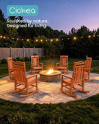 Oversized Outdoor Rocking Chairs Set of 4, 380lbs Heavy-Duty Large Patio Rocker - Image 4