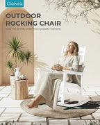 Oversized Outdoor Rocking Chairs Set of 4, 380lbs Heavy-Duty Large Patio Rocker - Image 8
