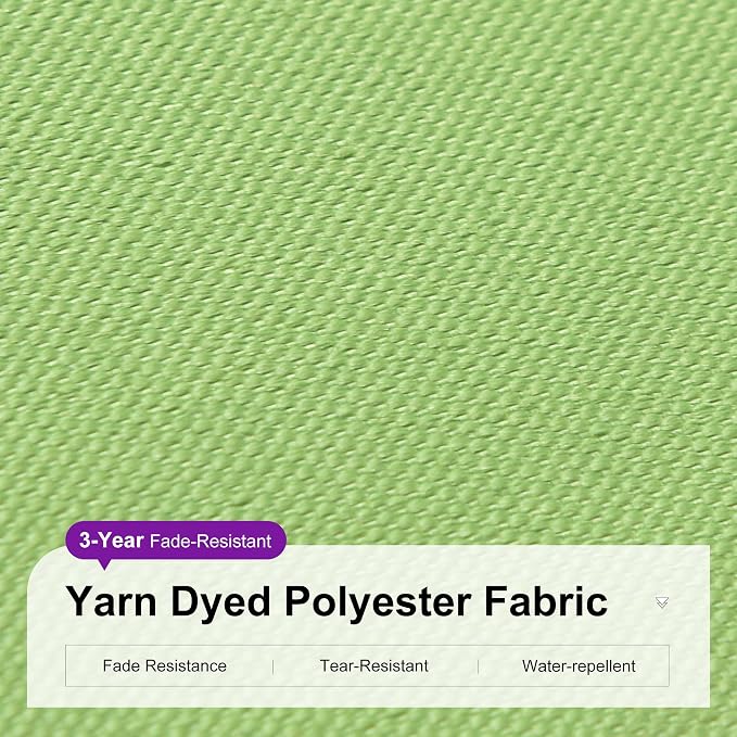 PURPLE LEAF Patio Outdoor Umbrella 9' x 9' Square All-Weather Apple Green | - Image 6