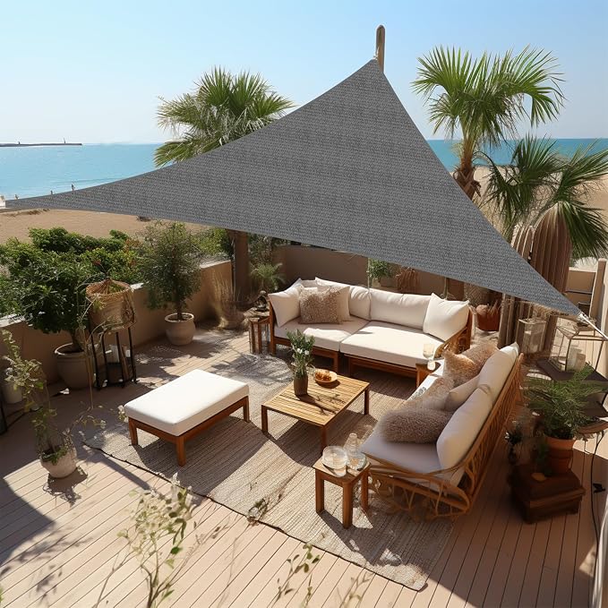 Shade&Beyond Custom Sun Shade Sail 12'x17'x20.8' Triangle Sun Sail Shades Patio by ShadeBeyond
