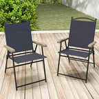 GIANTEX Set of 2 Patio Folding Chairs, Outdoor Patio Dining Chairs w/Armrest - Image 7