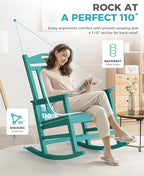 Oversized Outdoor Rocking Chairs Set of 4, 380lbs Heavy-Duty Large Patio Rocker - Image 5