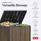 Keter Premium Everwood 30 Gal Outdoor Storage Box and Patio Side Table | Walnut - Image 5