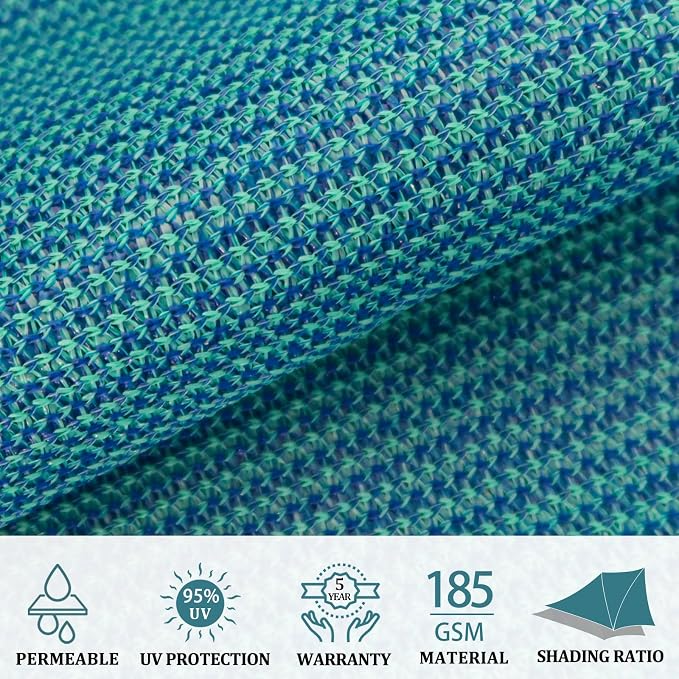 Shade&Beyond 8'x16' Sun Shade Sail Canopy Rectangle, UV Block Breathable Curved - Image 3